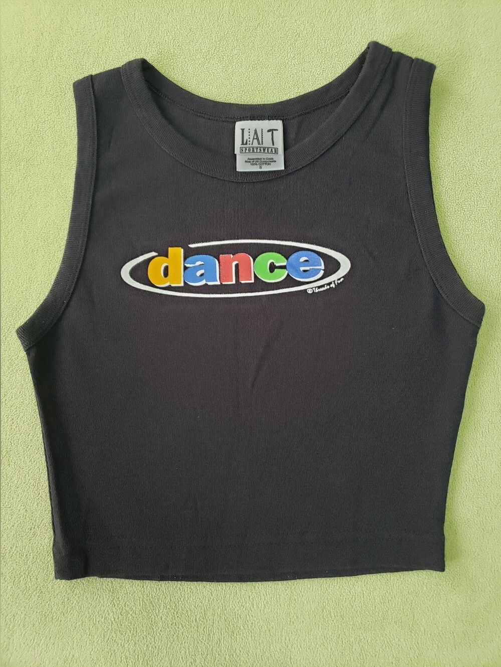 Vintage LAT Sportswear Black Cropped Dance Tank Top